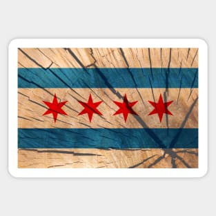 Chicago Wood Flag Sticker